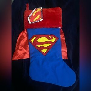 DC Comics WB Shield Superman with cape Christmas plush stocking